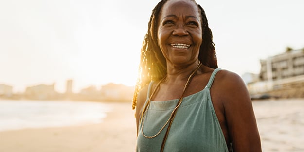 Smiling woman outdoors